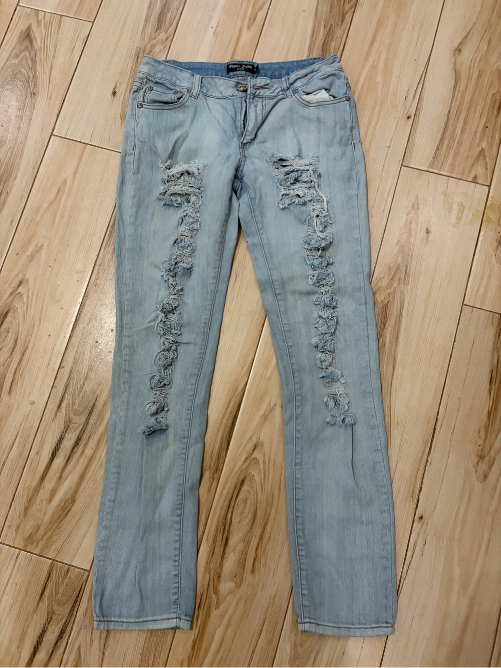 Encore Jeans Light Blue Distressed Skinny Jeans